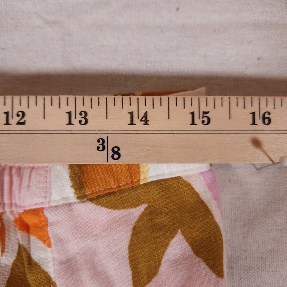 C&C California Faux Wrap Skirt Womens Large Floral 100% Linen Pocket Breathable - Picture 2 of 16